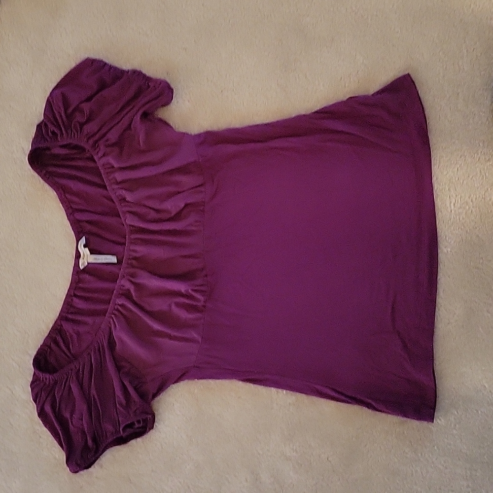 Fuschia peasant top
